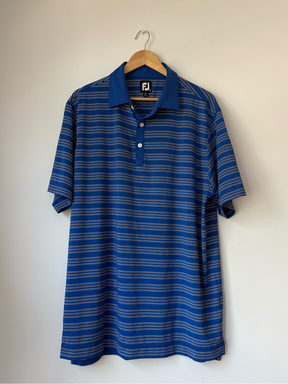 FootJoy FJ ProDry Striped Lisle Golf Polo Shirt Men’s White Size